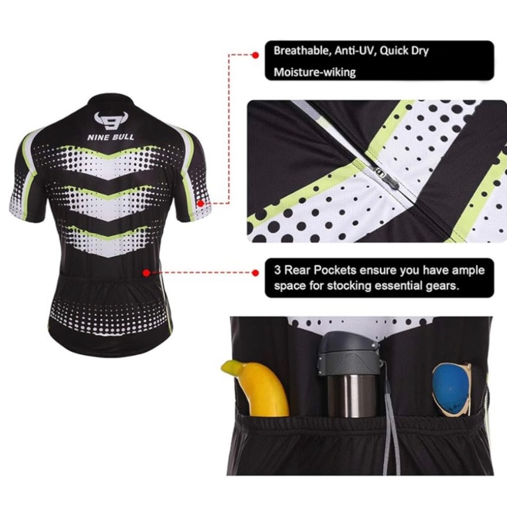 Men's Cycling Jersey  - Reflective Quick-Dry Biking Shirt size XL - Picture 2 of 4